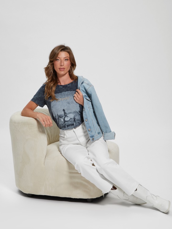 Guess Lover Easy Tee Indigo Mineral Multi