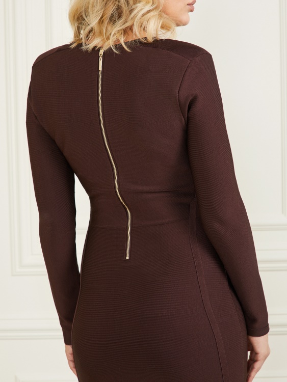 тъмен бърбън Guess Kagan Bandage рокля