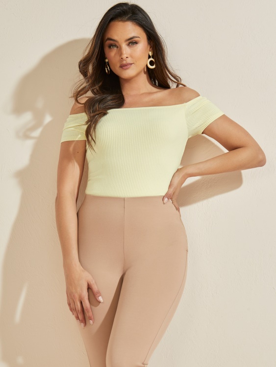 Cornsilk Guess Eco Angie боди с отворени рамена