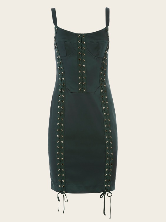 ренесансова рокля с връзки Guess Chenille Green