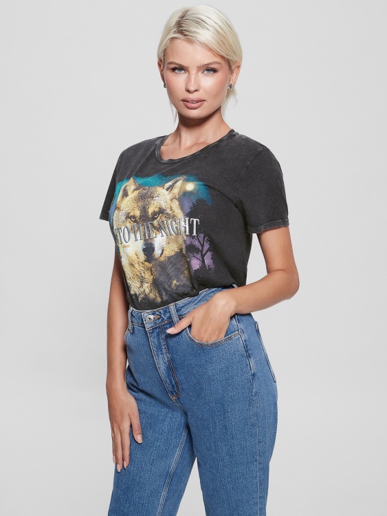 Guess Jet Black Multi Into The Night Easy тениска