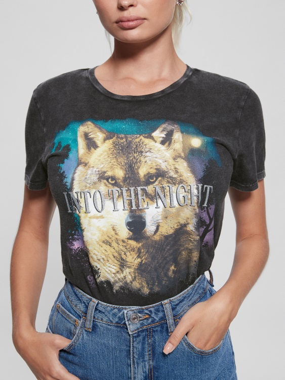 Guess Jet Black Multi Into The Night Easy тениска