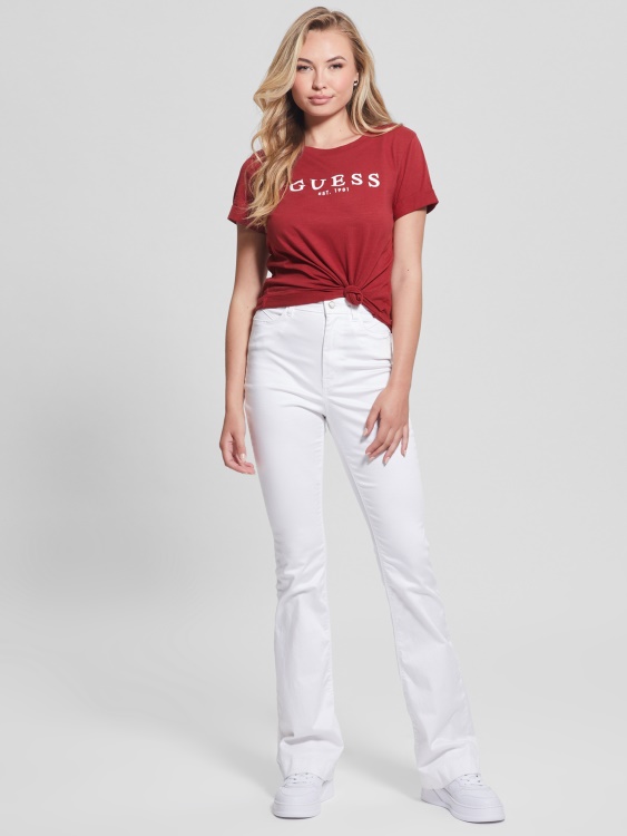 сок от цвекло червен Guess еко тениска с маншети с лого