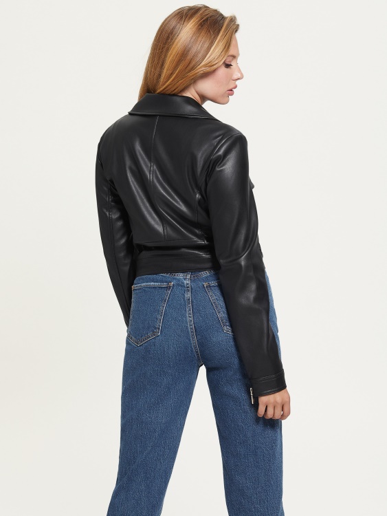Venom изрязано мотоциклетно яке Guess Jet Black Multi