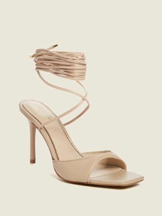 Dalisa кожени сандали с връзки Guess Light Natural 110
