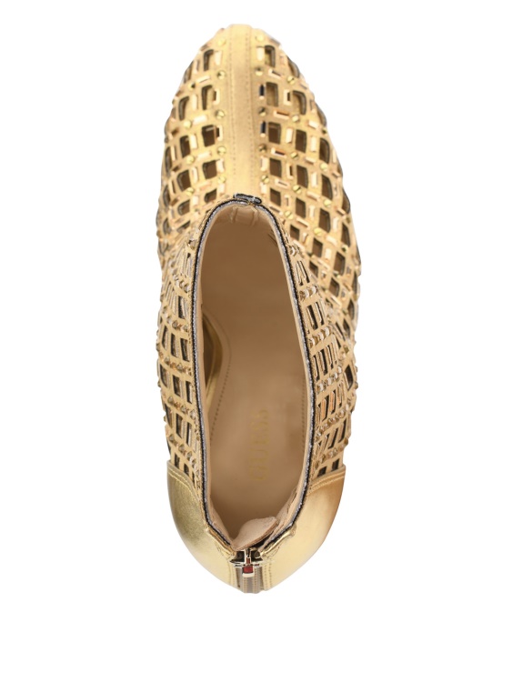метални ботуши в клетка със златни кристали Guess