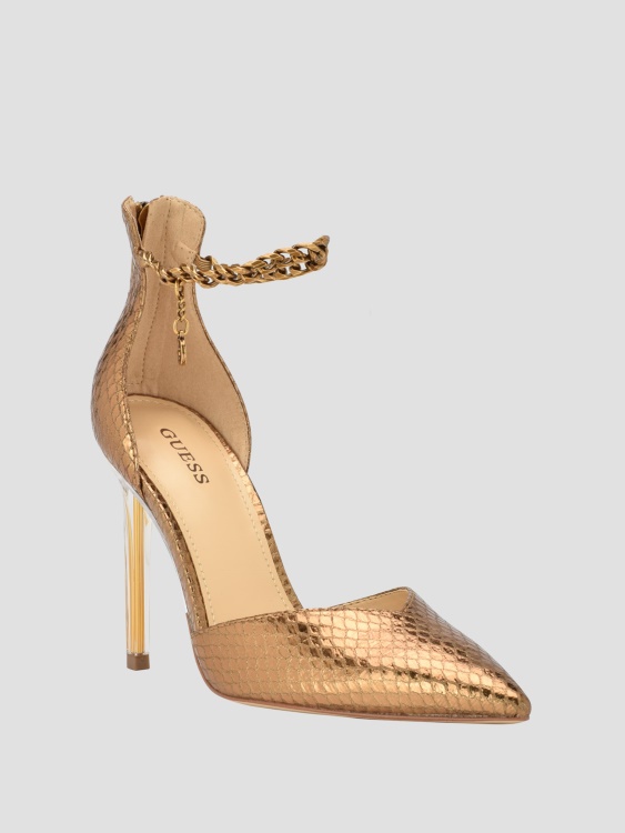 Stefany G-chain помпи с каишка за глезена Guess Bronze