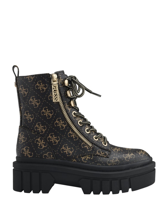 Guess средно кафява ботуша с цип с лого на Ferina