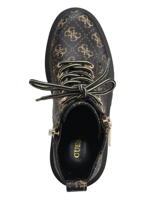 Guess средно кафява ботуша с цип с лого на Ferina