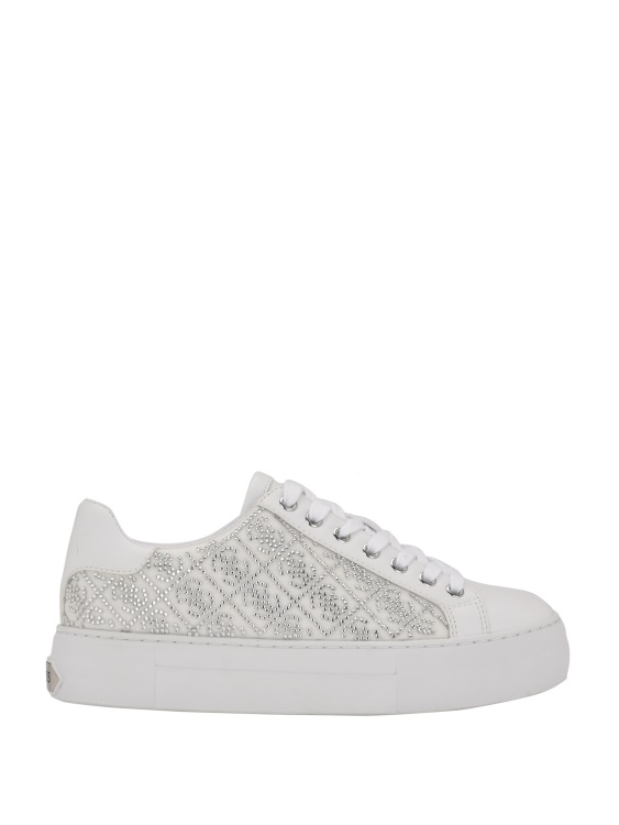 сребърни 040 ниски маратонки с лого от кристали Gelsen Guess