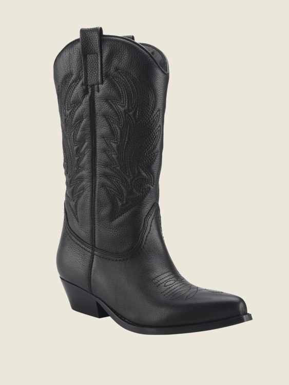 Guess черни 001 кожени ботуши за каубойка