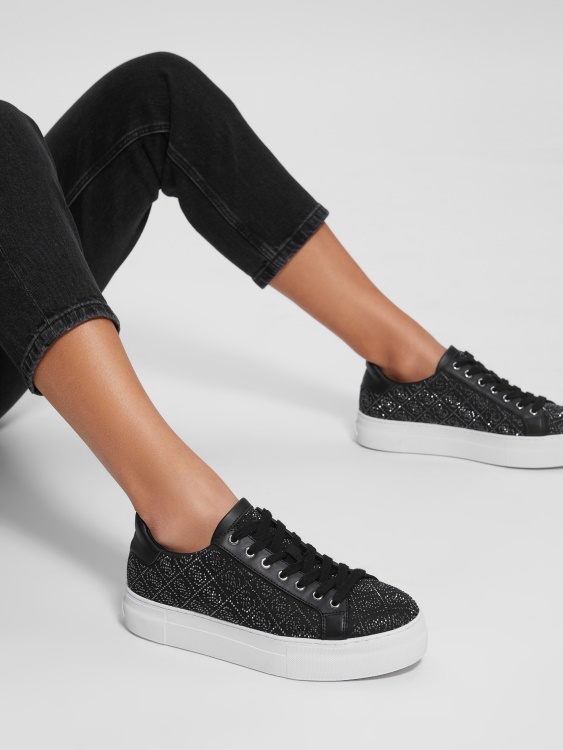 ниски маратонки Gelsen Rhinestone Logo Guess Black 001