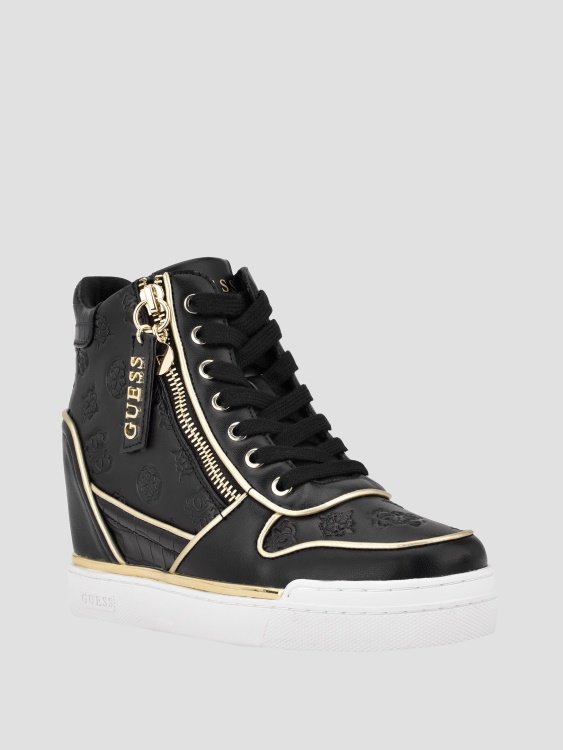 черни маратонки 001 Guess Flora Logo