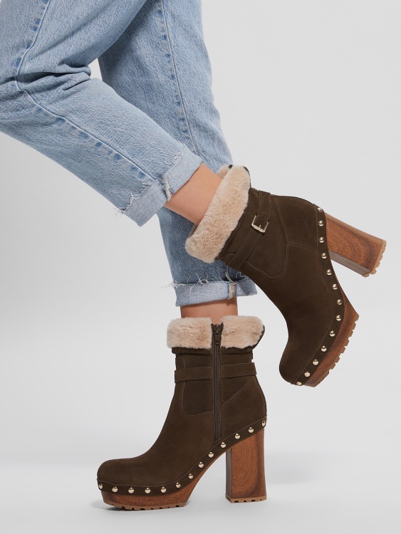 среднозелени ботуши 310 Guess Damina с подплата от изкуствена кожа