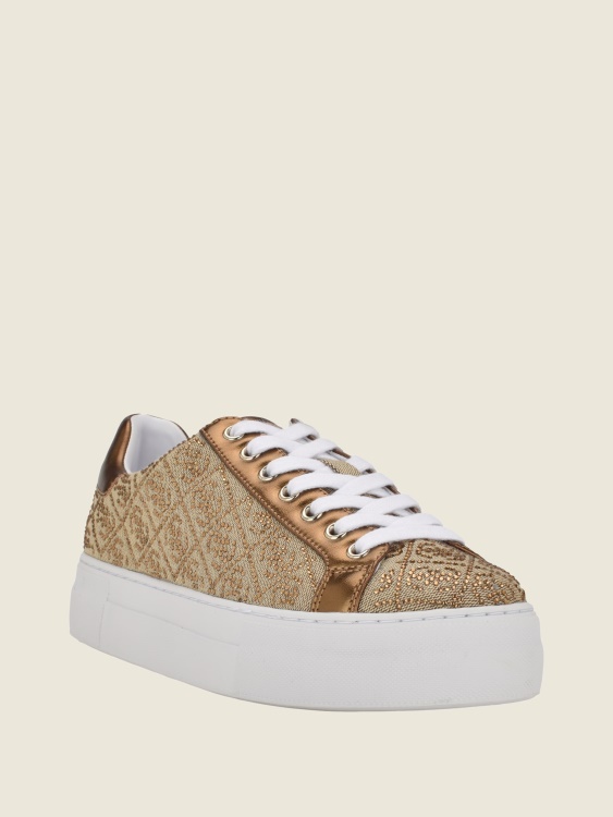 Gelsen Rhinestone лого ниски маратонки Guess бронз