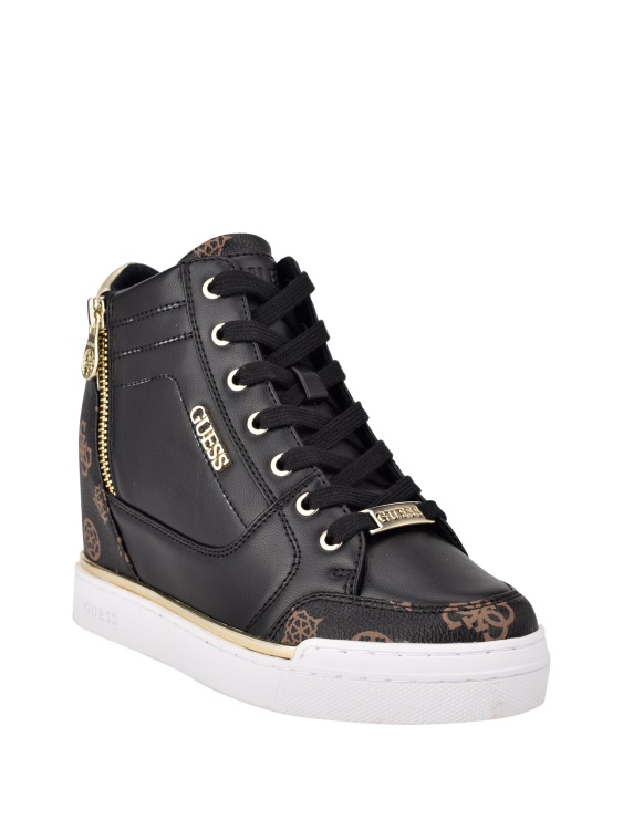 маратонки на клин с лого Figz Guess черни мулти