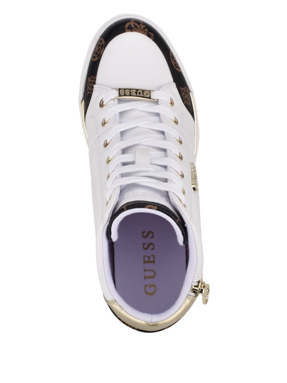 бели маратонки на клин с лого Figz Guess