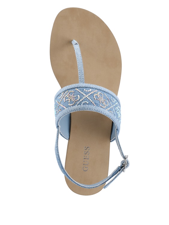 сини сандали Guess Cadynae Rhinestone лого с T-чашка