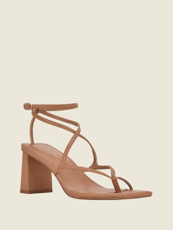 Guess Arisae сандали с висок ток средни естествени