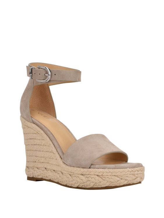скрити велурени еспадрили клинове Guess Taupe