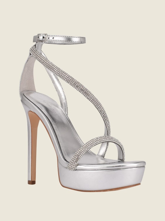 райе червено докосване Guess Casidee кристали на платформа с токчета