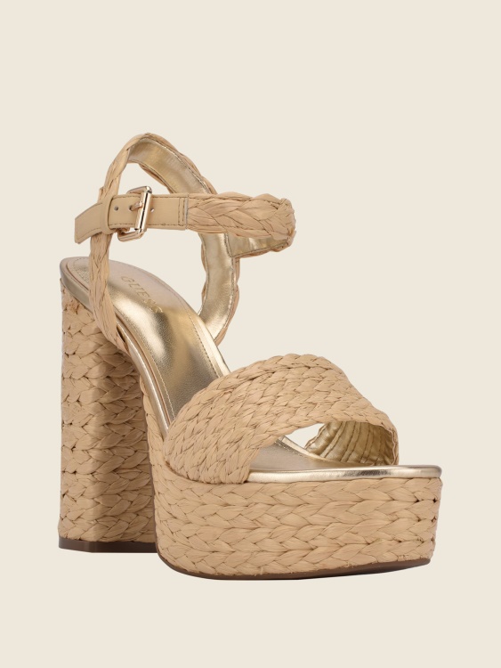 Gabela сламени токчета с каишка на глезена Guess леки естествени 110