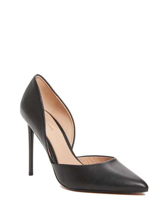 сърцеразбиваща кожна помпа D'orsay Jet Black Guess