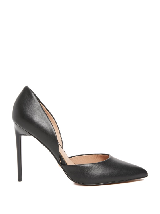 сърцеразбиваща кожна помпа D'orsay Jet Black Guess
