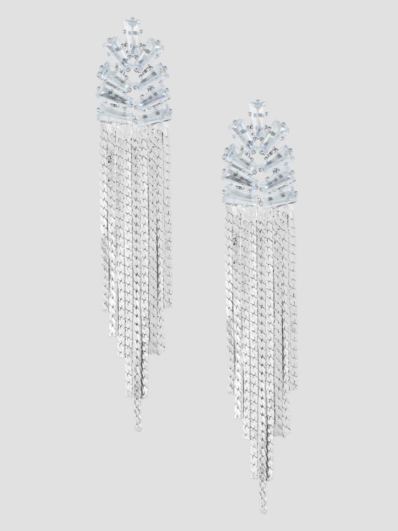 мини изящни линейни обеци със сребърен тон Guess Silver
