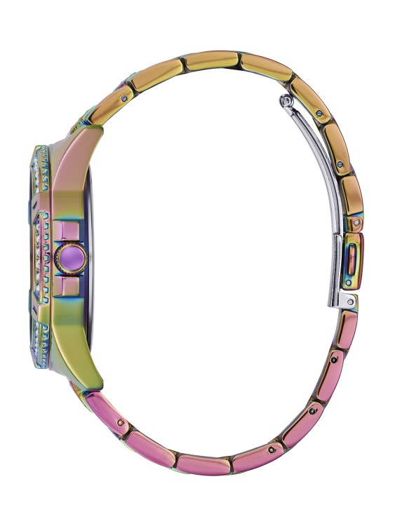 многофункционален часовник с преливащи се кристали Guess Purple