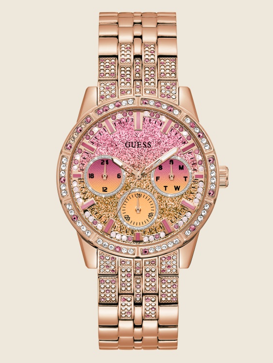 мултифункционален часовник в цвят розово злато Multi Guess