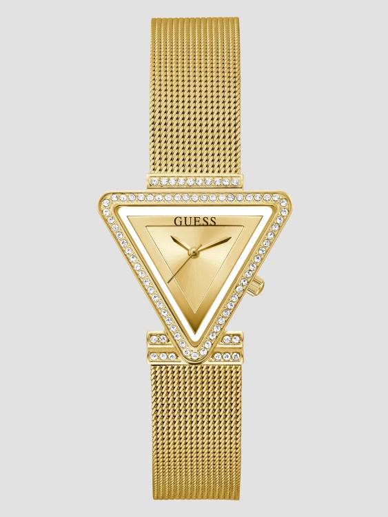 аналогов часовник Guess златен мрежест триъгълник