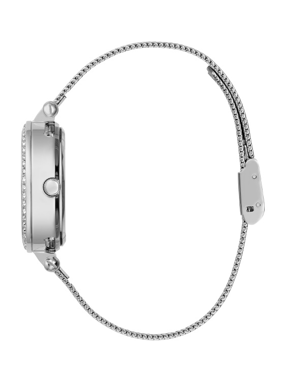 сребрист искрящ розов мрежа аналогов часовник в сребрист цвят Guess