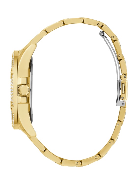 многофункционален кристален часовник със златист цвят Guess Gold