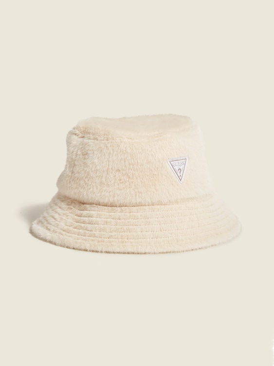 Fuzzy Bucket Hat Guess Cream