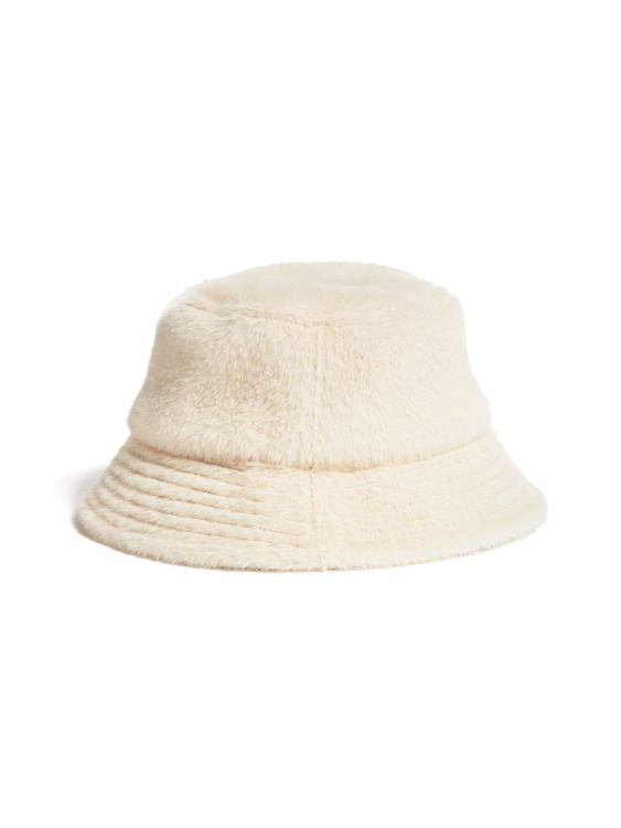 Fuzzy Bucket Hat Guess Cream