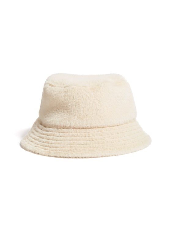 Fuzzy Bucket Hat Guess Cream