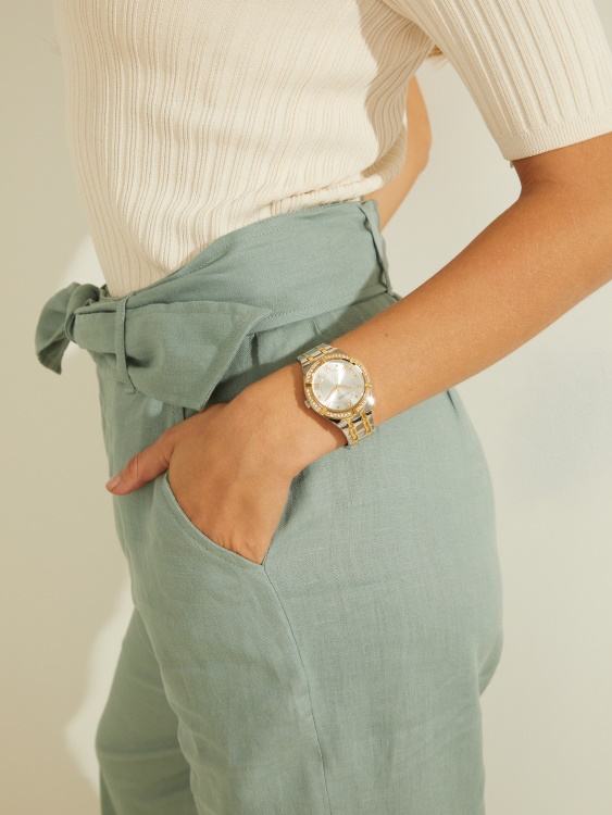 сребрен/златен двуцветен аналогов часовник Guess