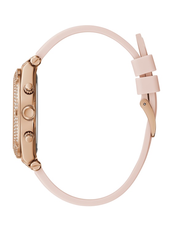 Мултифункционален часовник от розово злато и розов силикон Guess Multi