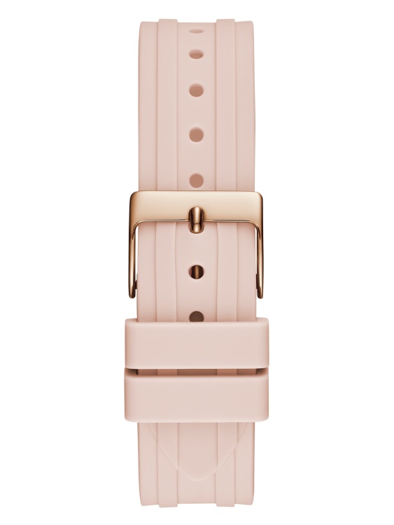 Мултифункционален часовник от розово злато и розов силикон Guess Multi