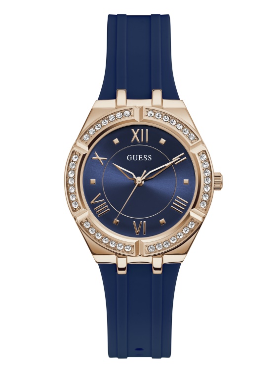 много син силиконов аналогов часовник Guess