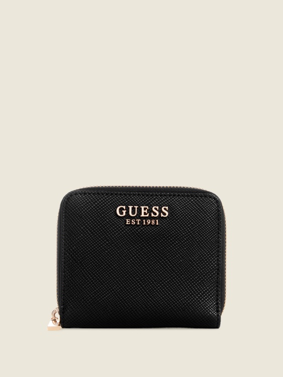 Guess Laurel малък портфейл с цип черен