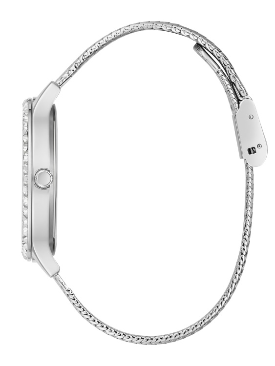 мрежест аналогов часовник със сребрист тон Guess Multi