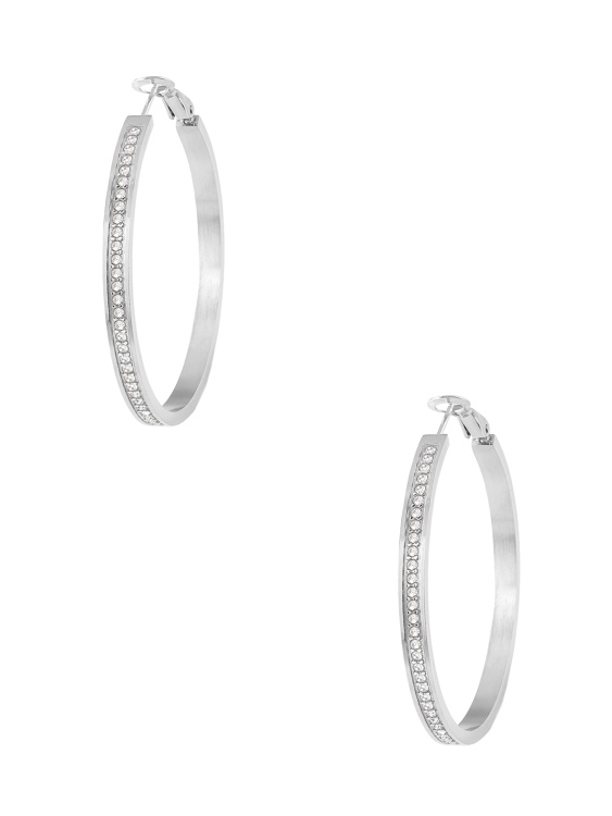 обеци в сребрист цвят и Cz обеци Guess Rh