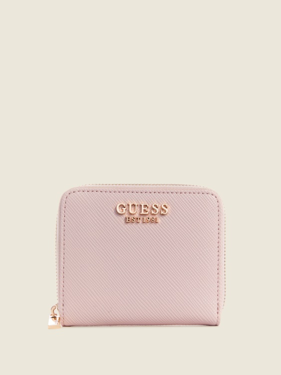 лавров малък портфейл с цип Guess светла роза