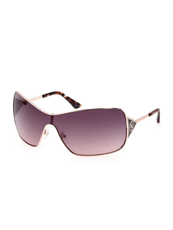 слънчеви очила Guess White/gold Quattro G Logo Metal Shield