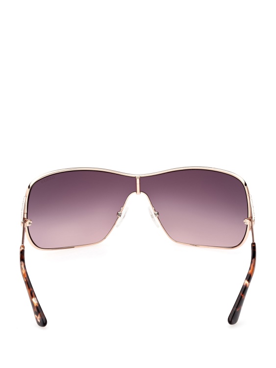 слънчеви очила Guess White/gold Quattro G Logo Metal Shield