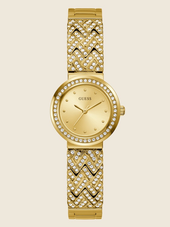 златист аналогов часовник Gold Guess