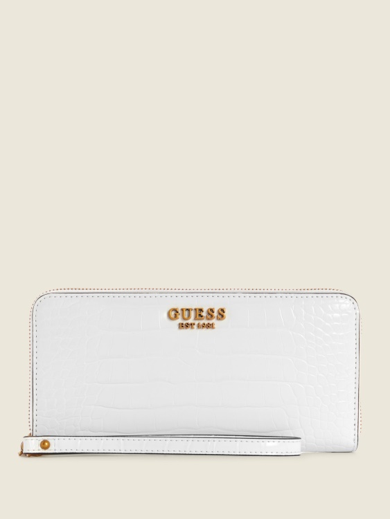 лавров голям портфейл с цип Guess бяло