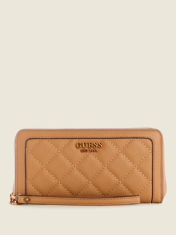 бежов преливник Guess Abey голям портфейл с цип